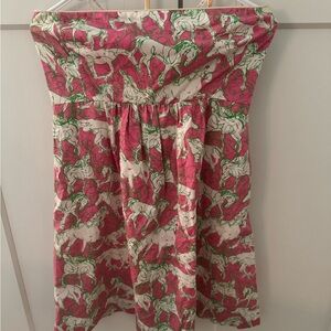 Lilly Pulitzer Strapless Dress with Unicorn Print